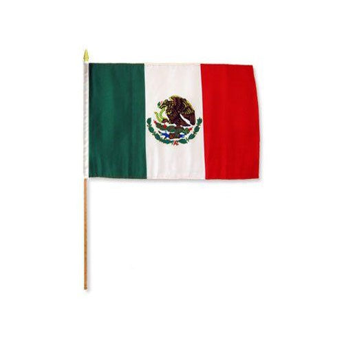 Mexico Stick Flag - 12 x 18